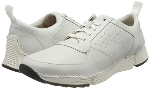 Clarks Tri Sprint, Zapatillas Hombre, Blanco (White Leather White Leather), 40 EU