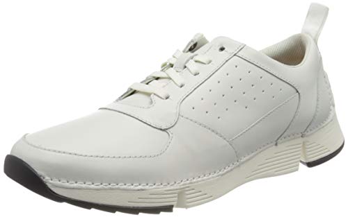 Clarks Tri Sprint, Zapatillas Hombre, Blanco (White Leather White Leather), 40 EU