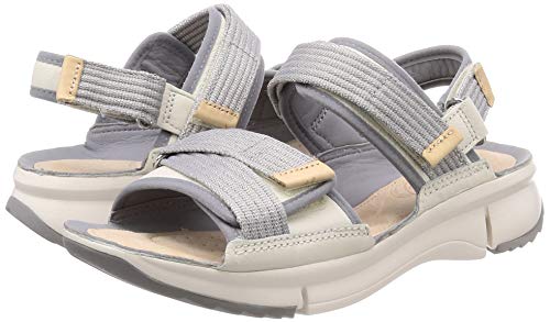 Clarks Tri Walk, Sandalias Mujer, Blanco (White Combi White Combi), 36 EU