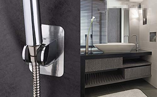 Clarmonde Universal ángulo ajustable soporte de cabezal de ducha para fácil alcance/ángulo perfecto, superior de succión impermeable soporte de pared para cuarto de baño, no requiere herramientas,1PCS