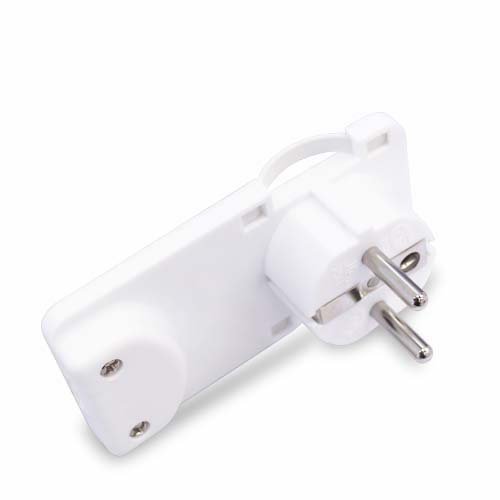 Clavija protector de enchufe acodada 'tras mueble' Clavija protector de enchufe acodada 'tras mueble'