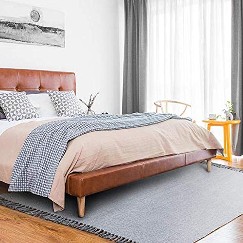 Cleana Arts Alfombra de área de Algodón Tejido a Mano Alfombra Reversible de Piso Mantel Gris 60 cm x 90 cm Cleana Arts Alfombra de área de Algodón Tejido a Mano Alfombra Reversible de Piso Mantel Gris 60 cm x 90 cm