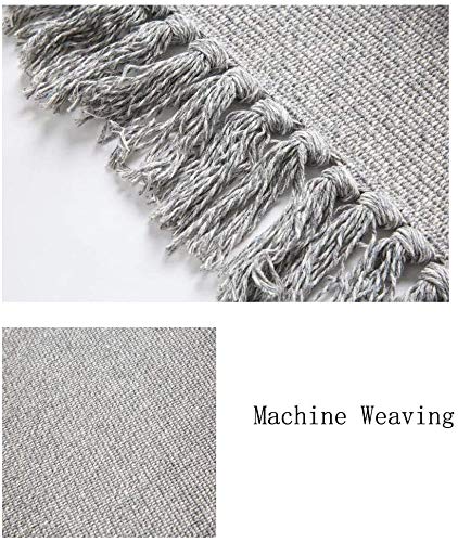 Cleana Arts Alfombra de área de Algodón Tejido a Mano Alfombra Reversible de Piso Mantel Gris 60 cm x 90 cm Cleana Arts Alfombra de área de Algodón Tejido a Mano Alfombra Reversible de Piso Mantel Gris 60 cm x 90 cm