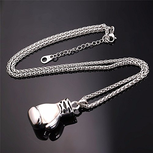 CLEARNICE Collar de Hombre Collares De Guante De Boxeo Y Colgantes De Oro Color Inoxidable Acero Inoxidable Fitness Deporte Hombres Joyería Venta P905 CLEARNICE Collar de Hombre Collares De Guante De Boxeo Y Colgantes De Oro Color Inoxidable Acero Inoxidable Fitness Deporte Hombres Joyería Venta P905