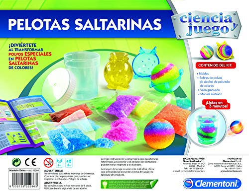 Clementoni- Pelotas Saltarinas Kit de Diencia para Niños, Multicolor (55286)