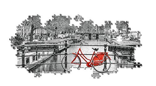 Clementoni- Puzzle 1000 Piezas Panorama Amsterdam - Bicicleta (39440.1)