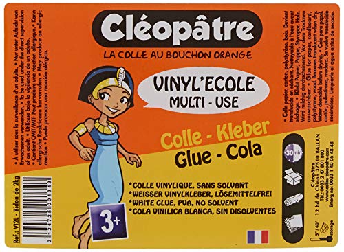 Cléopâtre, Craft Glue para mayores de 3 años, peso 2 kg, blanca