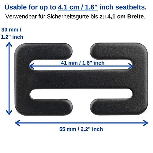 Clips de Ajuste del cinturón de seguridad, Juego de 2,Correa del cinturón de seguridad, Regulador del tope, evita que el cinturón roce el cuello, hasta 3.5 cm de ancho de cinturón, negro Clips de Ajuste del cinturón de seguridad, Juego de 2,Correa del cinturón de seguridad, Regulador del tope, evita que el cinturón roce el cuello, hasta 3.5 cm de ancho de cinturón, negro