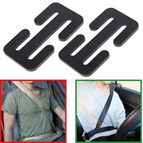 Clips de Ajuste del cinturón de seguridad, Juego de 2,Correa del cinturón de seguridad, Regulador del tope, evita que el cinturón roce el cuello, hasta 3.5 cm de ancho de cinturón, negro Clips de Ajuste del cinturón de seguridad, Juego de 2,Correa del cinturón de seguridad, Regulador del tope, evita que el cinturón roce el cuello, hasta 3.5 cm de ancho de cinturón, negro
