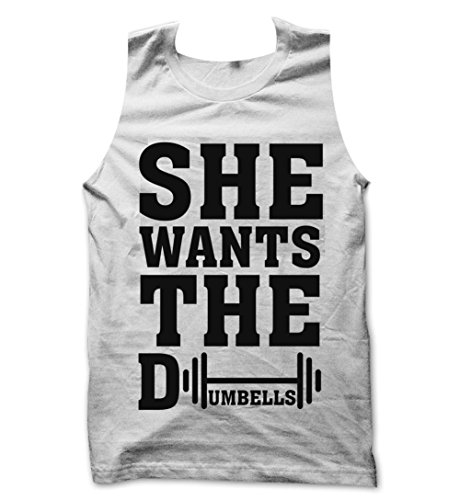 Clique Clothing She Wants The Dumbbells - Chaleco - Blanco - XX-Large Clique Clothing She Wants The Dumbbells - Chaleco - Blanco - XX-Large