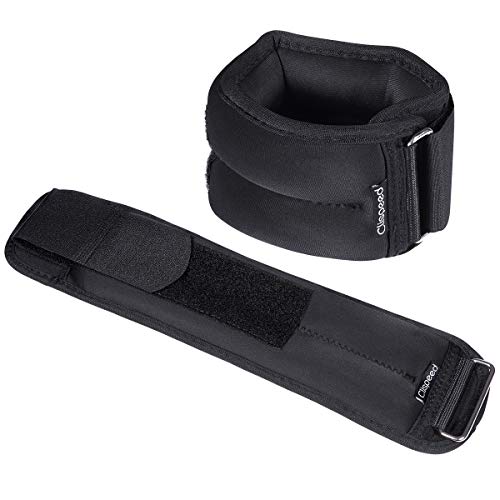 CLISPEED 2PCS Pesas de Tobillo Pesas de muñeca Relleno de Arena Correas Ajustables para Caminar Correr Gimnasio Fitness Ejercicio Gimnasia (2lbs)