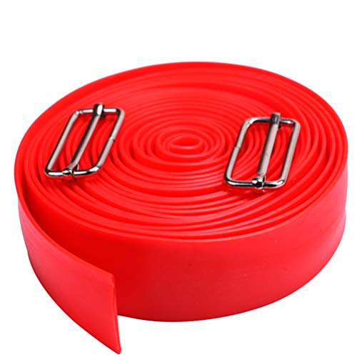 CLISPEED Banda de Resistencia Al Ejercicio Fitness Yoga Pilates Gimnasio Entrenamiento Elástico Powerlifting Ejercicio Bucle Bandas Protector de Entrenamiento de Fuerza en El Hogar con 2 Hebillas Rojo