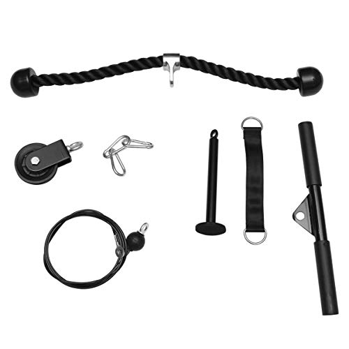 CLISPEED Fitness Polea Set Tricep Bicep Pull Rope Heavy Duty Arm Strength Ejercitador DIY Equipo de Entrenamiento para Mujeres Hombres Principiantes CLISPEED Fitness Polea Set Tricep Bicep Pull Rope Heavy Duty Arm Strength Ejercitador DIY Equipo de Entrenamiento para Mujeres Hombres Principiantes