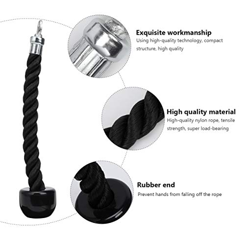 CLISPEED Gym Tricep Rope Bicep Training Single Head Cable Pull Down Handle Interior Tricep Arm Hombro Equipo de Entrenamiento para Mujeres Hombres Principiantes