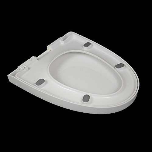 CLOTHES Cierre Suave WC Tapa, Doble botón de liberación rápida WC Tapa es fácil de Limpiar, Universal Gruesa en Forma de U de Asiento de Inodoro, 370x490mm