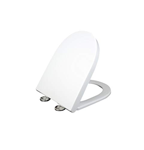 CLOTHES Cierre Suave WC Tapa, Doble botón de liberación rápida WC Tapa es fácil de Limpiar, Universal Gruesa en Forma de U de Asiento de Inodoro, 370x490mm CLOTHES Cierre Suave WC Tapa, Doble botón de liberación rápida WC Tapa es fácil de Limpiar, Universal Gruesa en Forma de U de Asiento de Inodoro, 370x490mm