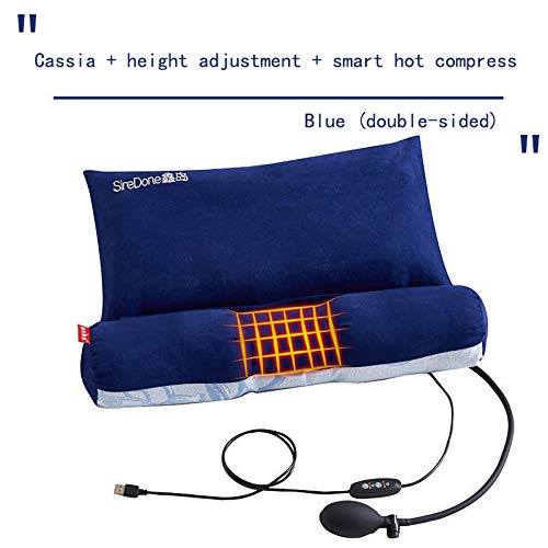 ClothHouse Cassia Almohada Cervical Reparación Espina Cervical Adulto Especial para Dormir Cuello Almohada Corrección Almohada Núcleo Redondo,Blue