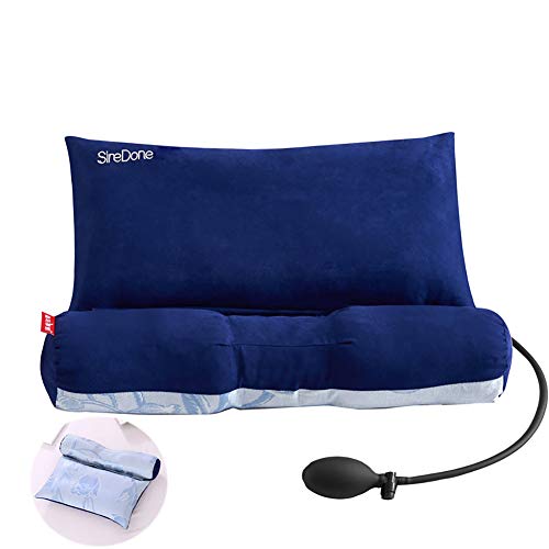 ClothHouse Cassia Almohada Cervical Reparación Espina Cervical Adulto Especial para Dormir Cuello Almohada Corrección Almohada Núcleo Redondo,Blue