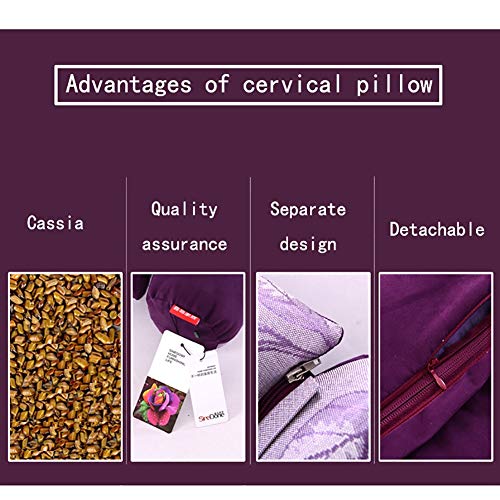 ClothHouse Cassia Almohada Cervical Reparación Espina Cervical Adulto Especial para Dormir Cuello Almohada Corrección Almohada Núcleo Redondo,Purple ClothHouse Cassia Almohada Cervical Reparación Espina Cervical Adulto Especial para Dormir Cuello Almohada Corrección Almohada Núcleo Redondo,Purple