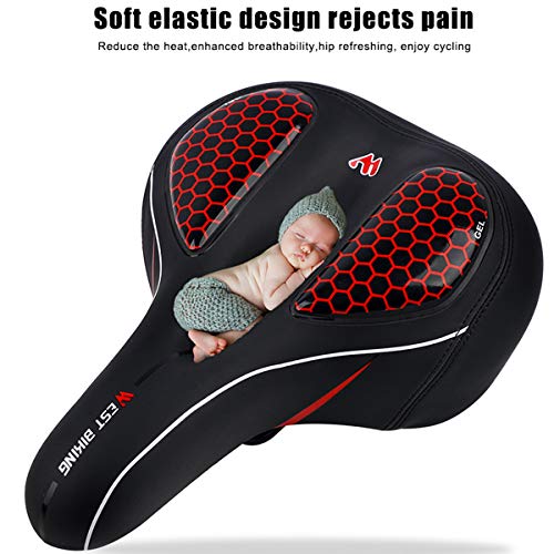 CLOUD POWER Sillín De Bicicleta Asiento De Bicicleta Hueco Y Ergonómico Impermeable Y Transpirable con Luz Trasera Bici, para MTB, Mountain, Ciudad Bicicletas CLOUD POWER Sillín De Bicicleta Asiento De Bicicleta Hueco Y Ergonómico Impermeable Y Transpirable con Luz Trasera Bici, para MTB, Mountain, Ciudad Bicicletas