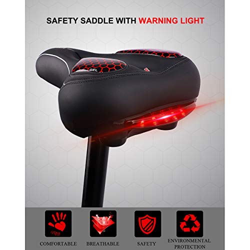 CLOUD POWER Sillín De Bicicleta Asiento De Bicicleta Hueco Y Ergonómico Impermeable Y Transpirable con Luz Trasera Bici, para MTB, Mountain, Ciudad Bicicletas CLOUD POWER Sillín De Bicicleta Asiento De Bicicleta Hueco Y Ergonómico Impermeable Y Transpirable con Luz Trasera Bici, para MTB, Mountain, Ciudad Bicicletas