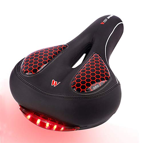CLOUD POWER Sillín De Bicicleta Asiento De Bicicleta Hueco Y Ergonómico Impermeable Y Transpirable con Luz Trasera Bici, para MTB, Mountain, Ciudad Bicicletas CLOUD POWER Sillín De Bicicleta Asiento De Bicicleta Hueco Y Ergonómico Impermeable Y Transpirable con Luz Trasera Bici, para MTB, Mountain, Ciudad Bicicletas