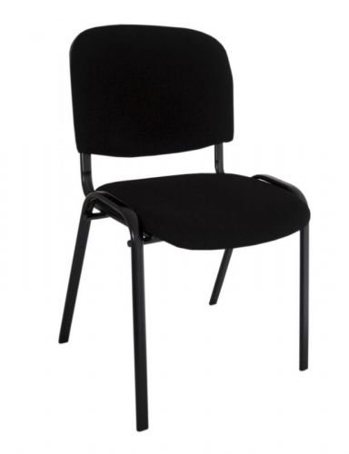 CLP Silla de Visitas Ken en Tela I Silla de Conferencias Apilable I Silla de Reuniones con Capacidad máx. 120 kg I Color: Negro