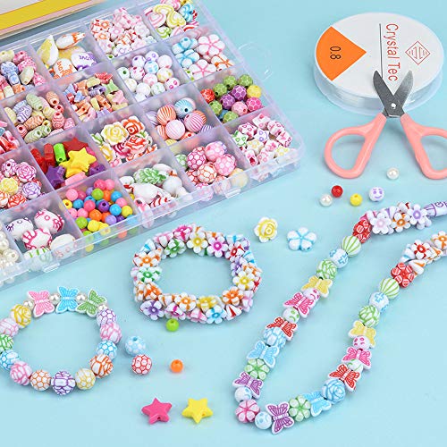 CMJL Niños Bricolaje Conjunto de Cuentas,Juguete de Cuentas de Niños DIY,Pulseras Collares de Joyas para Niñas Cuentas para la Fabricación de Joyas para Niños CMJL Niños Bricolaje Conjunto de Cuentas,Juguete de Cuentas de Niños DIY,Pulseras Collares de Joyas para Niñas Cuentas para la Fabricación de Joyas para Niños