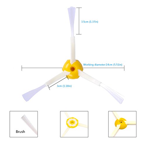 CNASA for iRobot Roomba de la Serie 800 y 900 con 2 Juegos de extractores de escombros sin enredos, 4 filtros, 5 cepillos Laterales y 5 Tornillos Libres de