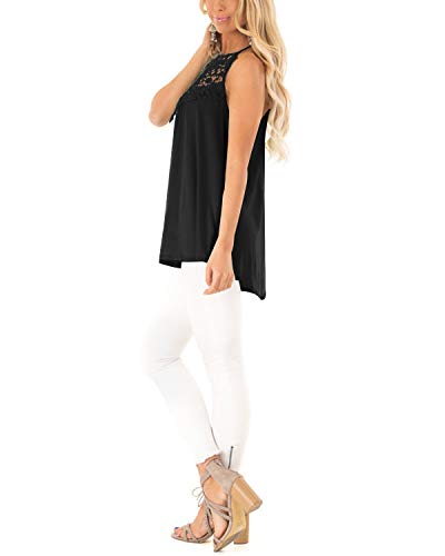 CNFIO Camisetas Tirantes Mujer Blusa EncajeTop Sin Mangas Cami Tank Tops De Casual para Mujer