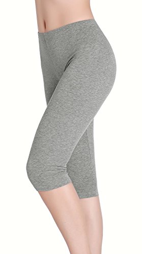 CnlanRow Mujer Pantalones Capri Leggings Cortos Bajo Falda Pantalón 3/4 - Suave Delgada