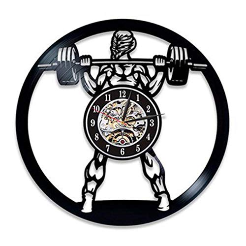 CNLSZM Reloj De Pared De Disco De Vinilo Diseño Moderno Sin Dolor Sin Ganancia Gimnasio Culturismo Fitness Deporte Reloj De Vinilo Reloj De Pared Culturista Regalo-No LED CNLSZM Reloj De Pared De Disco De Vinilo Diseño Moderno Sin Dolor Sin Ganancia Gimnasio Culturismo Fitness Deporte Reloj De Vinilo Reloj De Pared Culturista Regalo-No LED