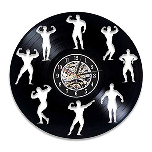 CNLSZM Reloj De Pared De Disco De Vinilo Diseño Moderno Sin Dolor Sin Ganancia Gimnasio Culturismo Fitness Deporte Reloj De Vinilo Reloj De Pared Culturista Regalo-No LED CNLSZM Reloj De Pared De Disco De Vinilo Diseño Moderno Sin Dolor Sin Ganancia Gimnasio Culturismo Fitness Deporte Reloj De Vinilo Reloj De Pared Culturista Regalo-No LED