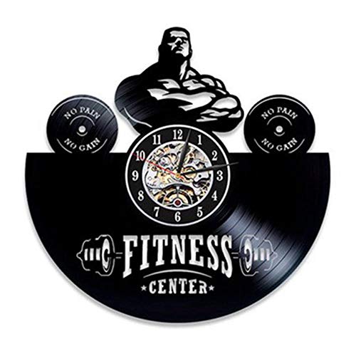 CNLSZM Reloj De Pared De Disco De Vinilo Diseño Moderno Sin Dolor Sin Ganancia Gimnasio Culturismo Fitness Deporte Reloj De Vinilo Reloj De Pared Culturista Regalo-No LED CNLSZM Reloj De Pared De Disco De Vinilo Diseño Moderno Sin Dolor Sin Ganancia Gimnasio Culturismo Fitness Deporte Reloj De Vinilo Reloj De Pared Culturista Regalo-No LED