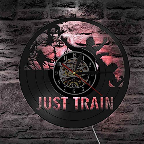 CNLSZM Tren Culturismo Fitness Entrenamiento Deporte Disco De Vinilo Reloj De Pared Gimnasio Gimnasio Decoración Reloj Reloj Regalo Sin Led CNLSZM Tren Culturismo Fitness Entrenamiento Deporte Disco De Vinilo Reloj De Pared Gimnasio Gimnasio Decoración Reloj Reloj Regalo Sin Led