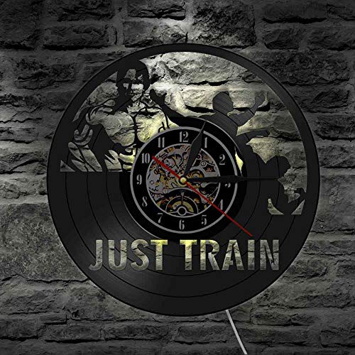 CNLSZM Tren Culturismo Fitness Entrenamiento Deporte Disco De Vinilo Reloj De Pared Gimnasio Gimnasio Decoración Reloj Reloj Regalo Sin Led CNLSZM Tren Culturismo Fitness Entrenamiento Deporte Disco De Vinilo Reloj De Pared Gimnasio Gimnasio Decoración Reloj Reloj Regalo Sin Led
