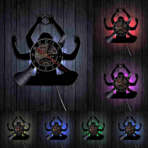 CNLSZM Yoga Studio Wall Art Decor Clock Body-Building Sport Vinyl Record Reloj De Pared Fitness Yoga Reloj De Pared Yoga Lover No Led CNLSZM Yoga Studio Wall Art Decor Clock Body-Building Sport Vinyl Record Reloj De Pared Fitness Yoga Reloj De Pared Yoga Lover No Led