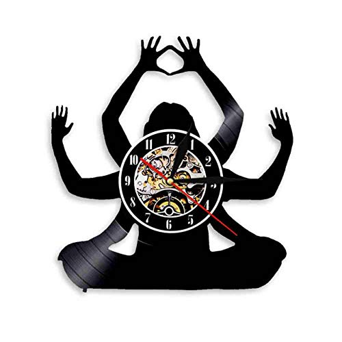 CNLSZM Yoga Studio Wall Art Decor Clock Body-Building Sport Vinyl Record Reloj De Pared Fitness Yoga Reloj De Pared Yoga Lover No Led CNLSZM Yoga Studio Wall Art Decor Clock Body-Building Sport Vinyl Record Reloj De Pared Fitness Yoga Reloj De Pared Yoga Lover No Led