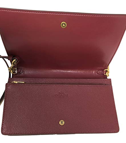 Coach Hayden - Bolso plegable con correa ajustable, piel, color burdeos, 20 x 12 x 4 cm Coach Hayden - Bolso plegable con correa ajustable, piel, color burdeos, 20 x 12 x 4 cm