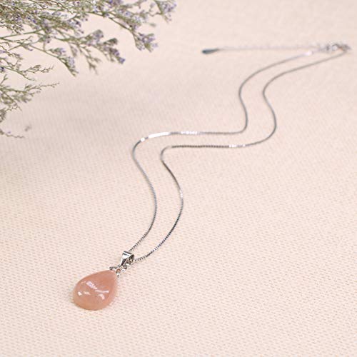 COAI Collar para Mujer de Plata de Ley con Colgante Gota de Agua en Piedra del Sol COAI Collar para Mujer de Plata de Ley con Colgante Gota de Agua en Piedra del Sol