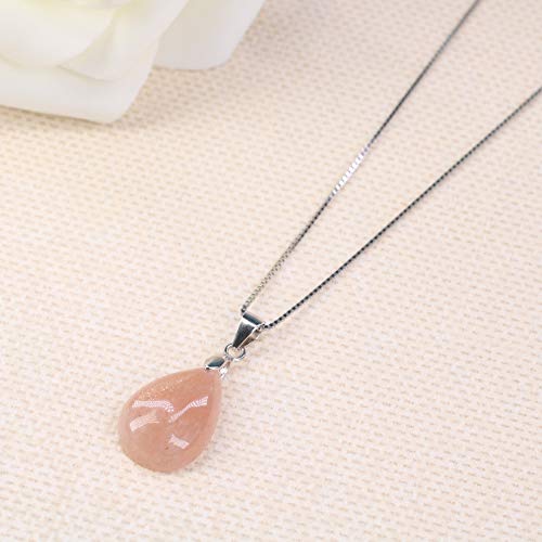 COAI Collar para Mujer de Plata de Ley con Colgante Gota de Agua en Piedra del Sol COAI Collar para Mujer de Plata de Ley con Colgante Gota de Agua en Piedra del Sol