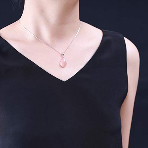 COAI Collar para Mujer de Plata de Ley con Colgante Gota de Agua en Piedra del Sol COAI Collar para Mujer de Plata de Ley con Colgante Gota de Agua en Piedra del Sol