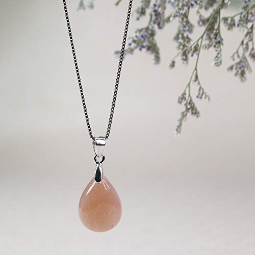COAI Collar para Mujer de Plata de Ley con Colgante Gota de Agua en Piedra del Sol COAI Collar para Mujer de Plata de Ley con Colgante Gota de Agua en Piedra del Sol