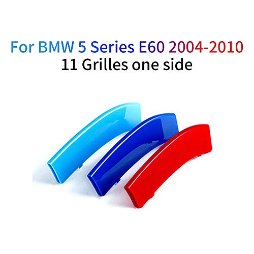 Cobear M-Colore Franjas Decorativas para Parrilla Delantera para 5 Series E60 525i 528i 530i 535i 545i 550i 2004-2010 3 Piezas (11 Varillas)