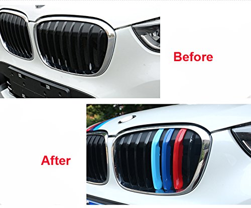 Cobear M-Colore Franjas Decorativas para Parrilla Delantera para X1 F48 2016-2018 3 Piezas (8 Varillas) Cobear M-Colore Franjas Decorativas para Parrilla Delantera para X1 F48 2016-2018 3 Piezas (8 Varillas)