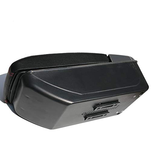 Coche Apoyabrazos para CX3 CX-3 2014-2019 Doble Capa Caja de Almacenamiento de Consola Central Negro con costura roja
