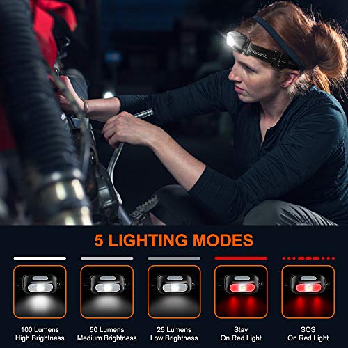 Cocoda Linterna Frontal, Frontal LED USB Recargables con 5 Modos de Luz, 200 Lúmenes, Impermeable IPX4 para Niños y Adultos, Ajustable Linterna Cabeza con Luz Roja para Correr, Acampar, Senderismo Cocoda Linterna Frontal, Frontal LED USB Recargables con 5 Modos de Luz, 200 Lúmenes, Impermeable IPX4 para Niños y Adultos, Ajustable Linterna Cabeza con Luz Roja para Correr, Acampar, Senderismo