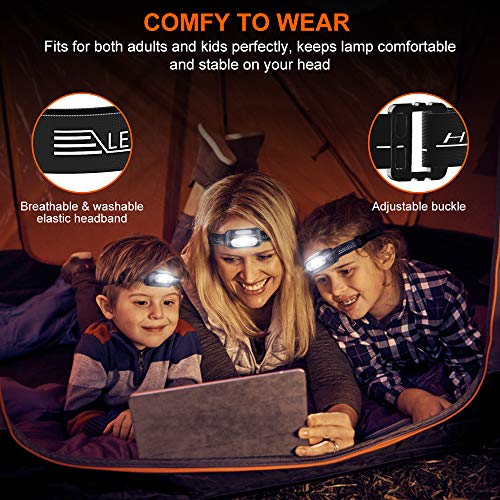 Cocoda Linterna Frontal, Frontal LED USB Recargables con 5 Modos de Luz, 200 Lúmenes, Impermeable IPX4 para Niños y Adultos, Ajustable Linterna Cabeza con Luz Roja para Correr, Acampar, Senderismo