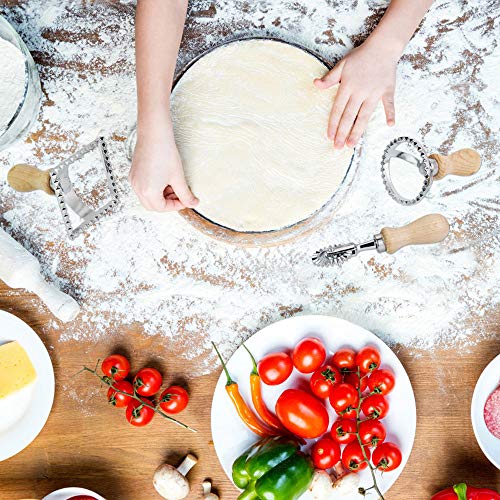 CODIRATO 3 PCS Cortadores de Raviolis, Corta Ravioles con Mango de Madera Molde para Empanadillas para Hacer Raviolis, Empanadillas o Galletas