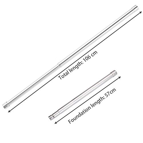 CODIRATO Tubo para Armario de Acero Inoxidable Barra Perchero Extensible con Enchufes en los Extremos para Armario, Ducha, Balcón CODIRATO Tubo para Armario de Acero Inoxidable Barra Perchero Extensible con Enchufes en los Extremos para Armario, Ducha, Balcón